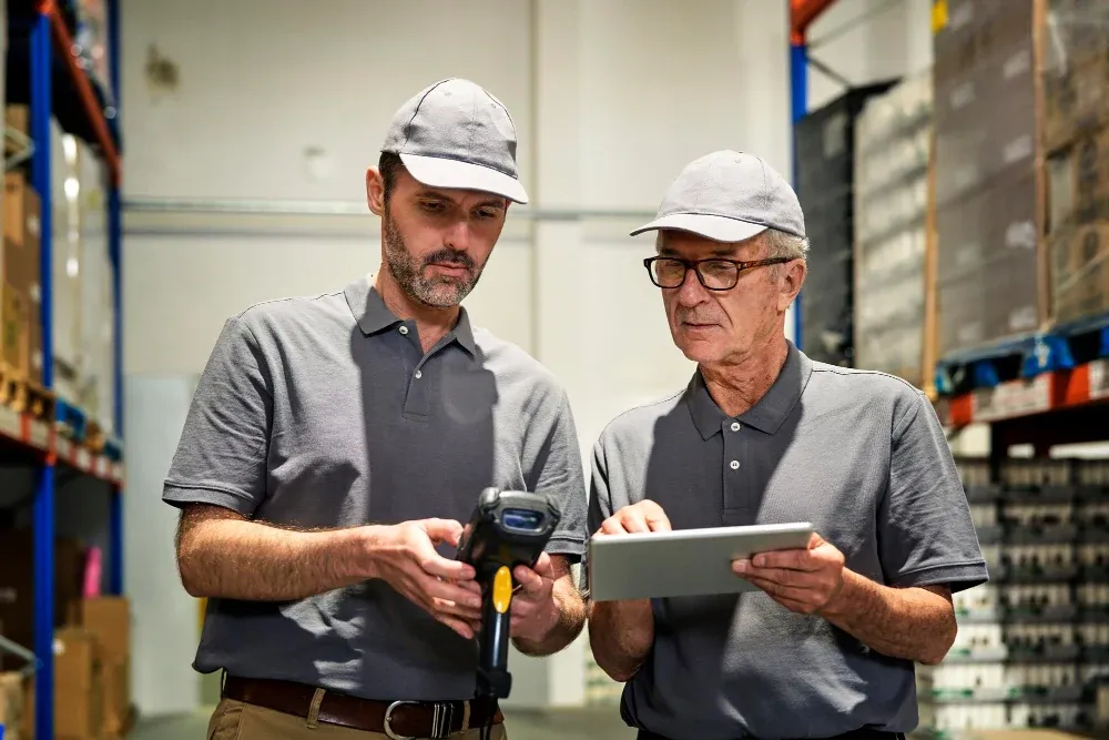 Encargado de pañol usando software CMMS