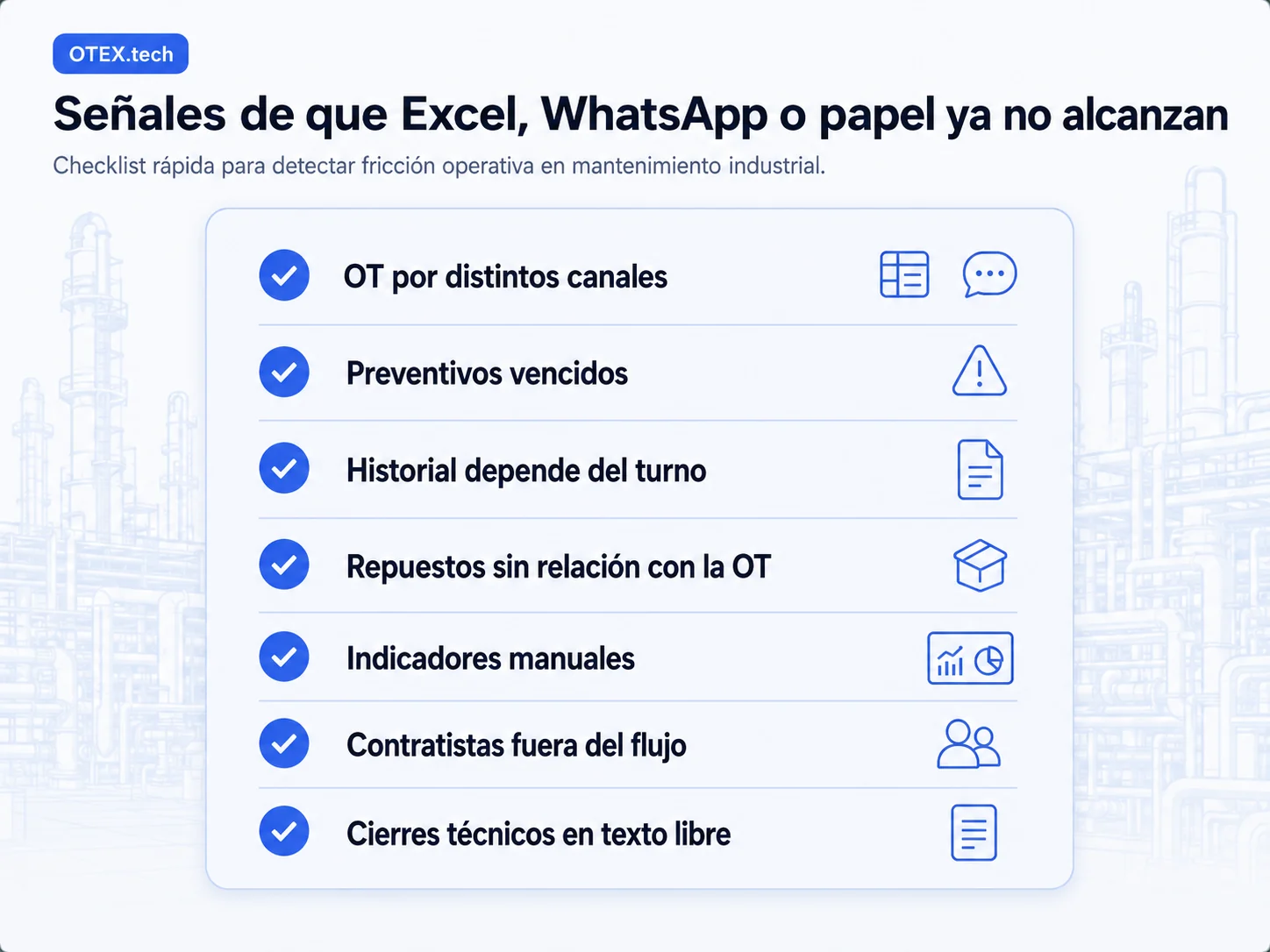 matriz para comparar software de mantenimiento industrial por criterios operativos.